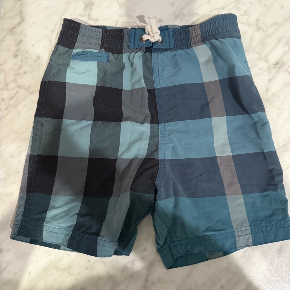Men's Burberry Blue Plaid Swim Shorts
